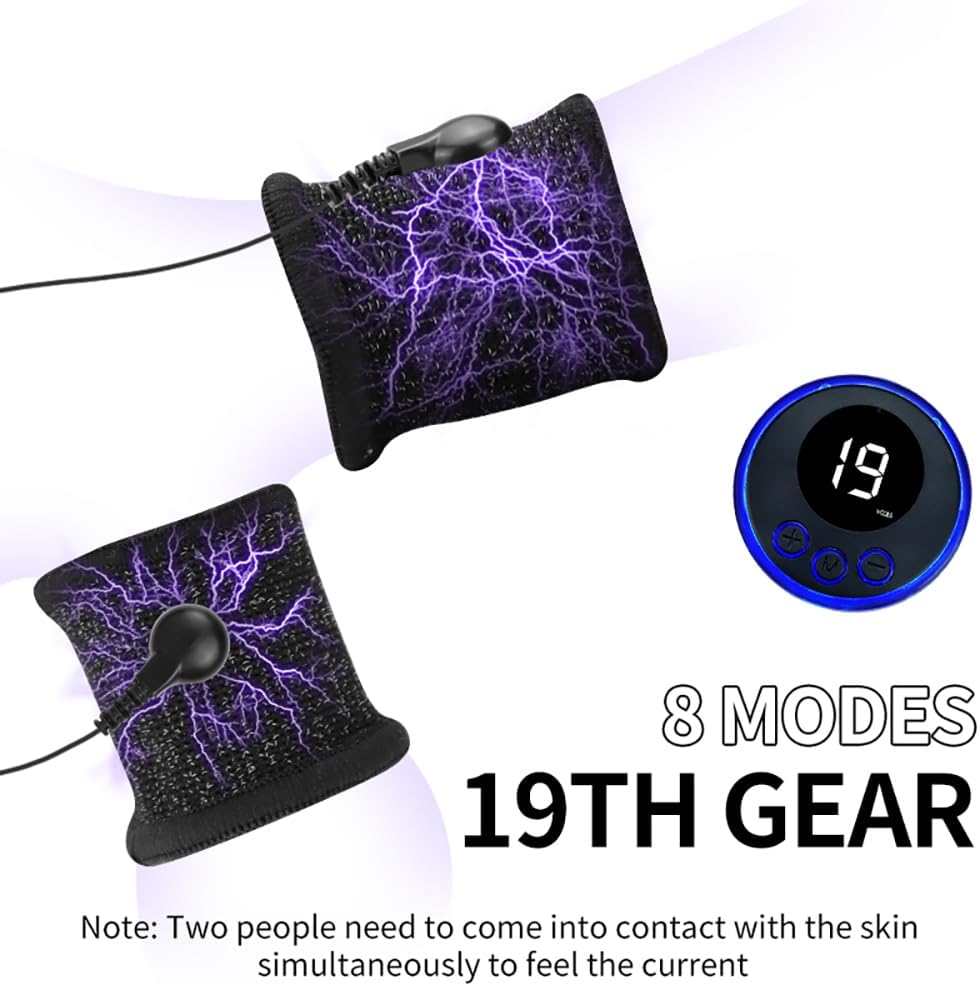 BDSM Elektro Shock Dual Penisring Hodenring Set,Elektrische Stimulation Massager Penis Erektion Enhancer SM Verzögerung Ring Sex Spielzeug für Männ