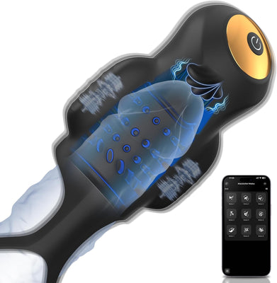 Eichel Stimulation Trainer,Sex Spielzeug für die Männer Zunge Oralsex Masturbator 9 Modi