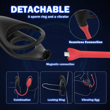 Laden Sie das Bild in den Galerie-Viewer, Penisring Vibrator Sex Spielzeug 2 in 1 Abnehmbar G-Punkt Penisringe Vibrator mit 10 * 10 Vibrationsmodi Prostata Stimulation Analvibratoren Penis Ring Erotik Sextoysets für Paare extrem sex