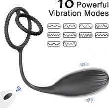 Laden Sie das Bild in den Galerie-Viewer, Prostata Massagegerät Analvibratoren mit Penisring für Mann mit 10 Vibrationsmodi Penis Stimulation Vibrator Anal Butt Plug mit Fernbedienung Analdildo Vibration Sexspielzeug für Männer Frauen