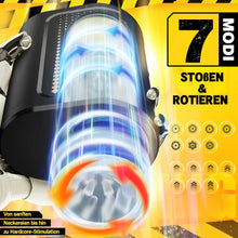 Laden Sie das Bild in den Galerie-Viewer, 2 in 1 Elektrischer Masturbator mit 7 Stoßen und Rotieren offenes Masturbieren für Männer wasserdicht Masturbatoren Taschenmuschi, Eichel Penis Trainer Sex Spielzeug für die Männer solo Blowjob