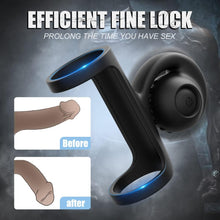 Laden Sie das Bild in den Galerie-Viewer, Penis Ring Vibratoren für Langwährende Erektion und Klitoris Stimulation mit 10 Vibrationsmodi Silikon Vibrierender Hodenring Penisring Massagegerät Erotisches Sex Spielzeug für Männer