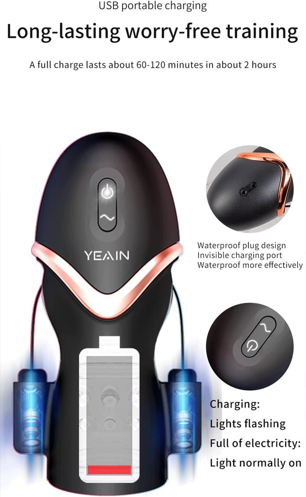 Elektrischer Masturbator Cup mit 10 Vibrationsmodi - Penisvergrößerung Training Masturbieren Penis Vibrator Masturbatoren Sex Spielzeug für die Männer Solo Sextoysets für Men