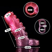 Laden Sie das Bild in den Galerie-Viewer, Monster Penis Sleeve, Silikon Penishülle mit Hodenring, Penismanschetten, Penis Dildo Manschette, Sexspielzeug für Männer zür Penis Vergrößerung Verlängerung