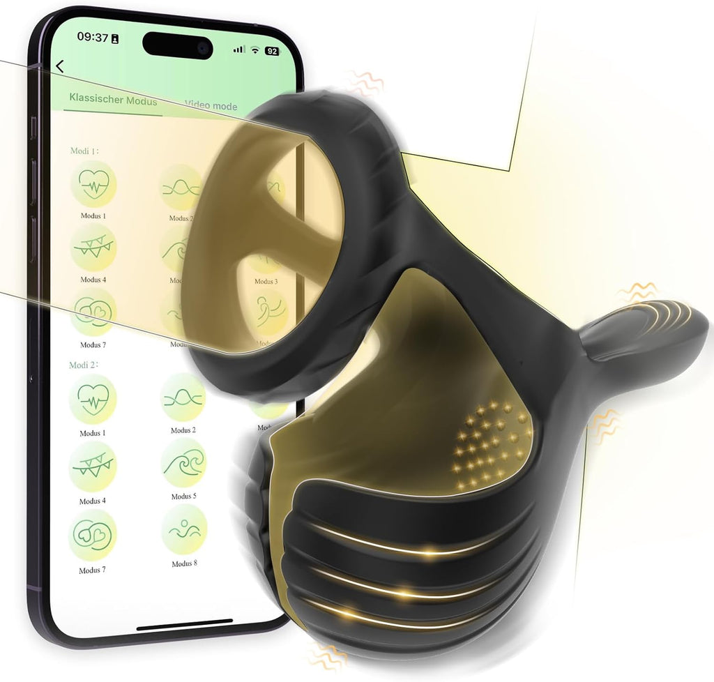 Penisring Vibrator für Hoden mit 10 Vibrationsmodi, APP Vibrator Erotik Sex Spielzeug für die Männer Penis Ring, Cockring Erotisches Sexspielzeug, Penisringe Massagegerät spielzeug für Paare extrem