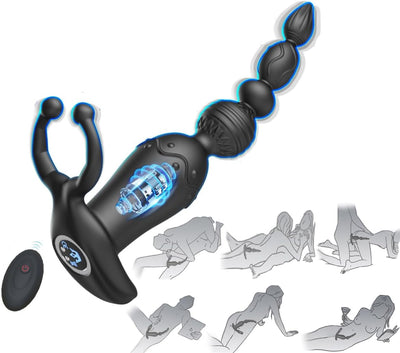 Analvibratoren für Mann Buttplug Analplug Vibration Sex Spielzeug für Paare G-Punkt Prostata Vibrator mit 10 Vibrationmodi Analkugeln Liebeskugeln mit Penisring Hoden Ring