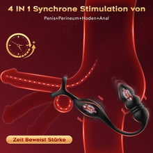 Laden Sie das Bild in den Galerie-Viewer, Anal Vibrator Prostata Stimulation Männer mit Penisring Sex Spielzeug für die Männer Anal Dildo Analplug Analvibratoren für Mann Anal Plug Vibratoren für Männer mit 9 Vibrationsmodi Sex Toys