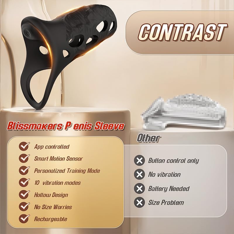 Penisring Vibratoren mit APP Fernbedienung,Penisring Vibratoren mit 10 Intensive Vibrationsmodi, Dehnbar Silikon Cockring,Sex Spielzeug für die Männer Elektrische Penis Trainer Vibrator