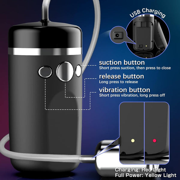 Automatischer Penispumpen Masturbatoren mit 10 Vibrationsmodi und Saugmodi