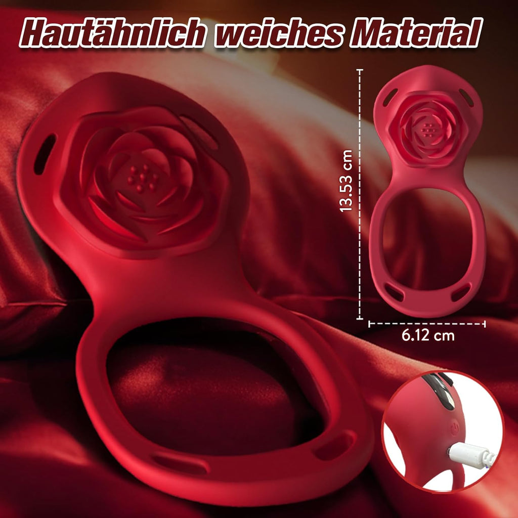 Sex Spielzeug für die Paare Frau Männer, BDSM Rose Vibration für Frauen, Vibratorensets für Frauen Klitoris mit Fernbedienung Leise, Penisring Vibrator App, Erotisches Sexspielzeug Sex Maschine Spiele