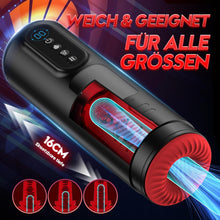 Laden Sie das Bild in den Galerie-Viewer, Masturbieren für Männer Masturbator, Sex Spielzeug für die Männer mit 9 Teleskopfunktion &amp; Saugmodi &amp; Vibration, Taschenmuschi Blowjob Masturbatoren, 3D Realistisch Vagina Heizung LCD Display Sex Toys