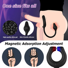 Laden Sie das Bild in den Galerie-Viewer, Vibrating Cock Ring with Anal Plug, lvhua Penis Ring Vibrator Magnet Adsorption Design, 10 Vibration Modes Adult Sex Toys for Men Couples, Prostate Massager G spot Nipple Vibrator Remote Control