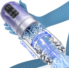 Laden Sie das Bild in den Galerie-Viewer, Elektrischer Masturbator Masturbieren für Männer 7 Teleskop &amp; Rotation &amp; Vibration &amp; Saugen Sexspielzeug für die Männer Zungenlecken Blowjob Taschenmuschi Masturbatoren Penis Massage