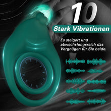 Laden Sie das Bild in den Galerie-Viewer, Dual Penisringe Vibrator, Dehnbarer Vibratorensets für Männer Sexspielzeug mit 10 Modi Penis Stimulation G-Punkt Vibrator, Erotik Sex Spielzeug für die paare, Grün
