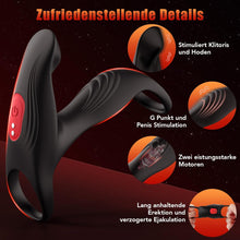 Laden Sie das Bild in den Galerie-Viewer, Penisring Sex spielzeug für Paare extrem sex, Penis Ring Erotik Sex Spielzeug für die Männer, Cockring Erotisches Sexspielzeug für Klitoris, 12 Vibrationsmodi Dual Penisring Massagegerät Schwarz