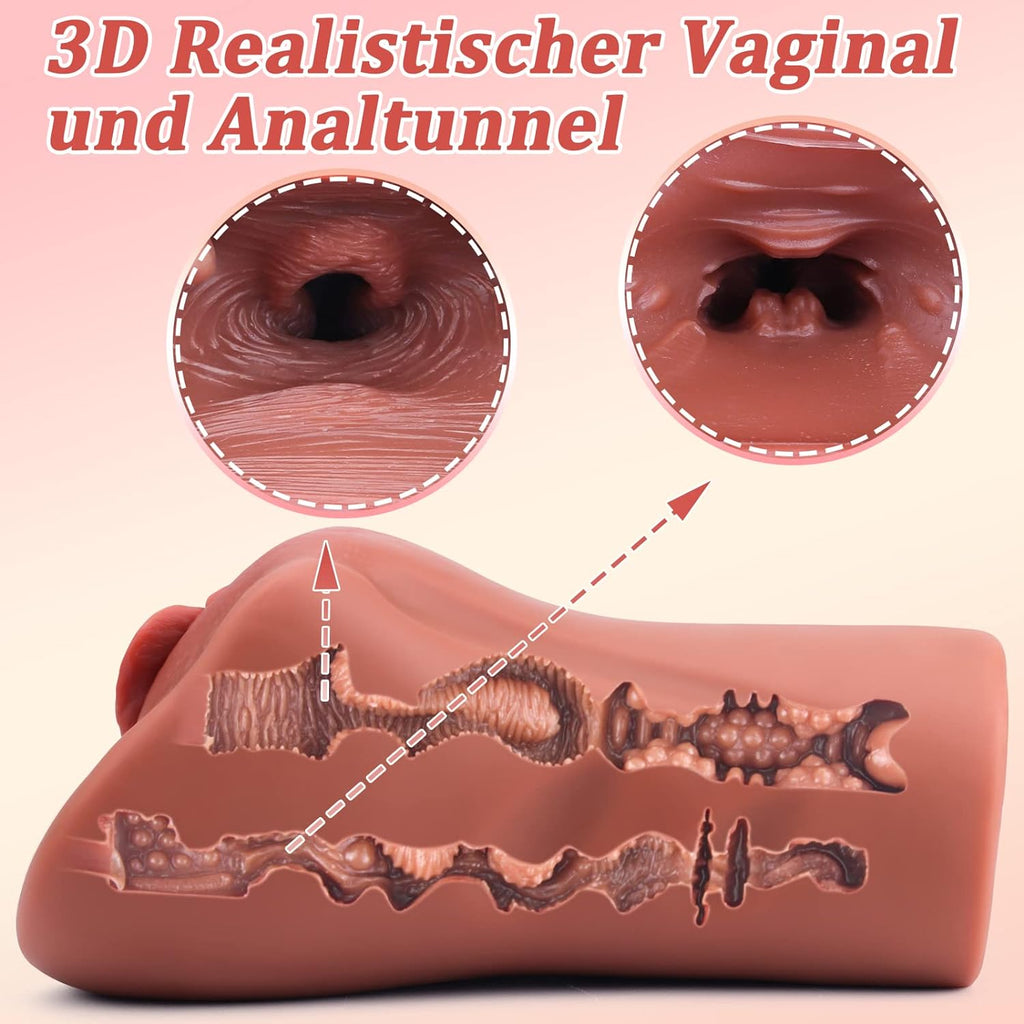 2in1 Realistisch Masturbieren Taschenmuschi Groß Sex Spielzeug , Sexpuppe, Masturbator Vagina Anal Klitoris Erotik Sexspielzeug für Männer solo