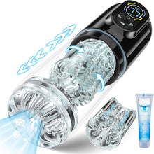 Laden Sie das Bild in den Galerie-Viewer, Elektrischer Masturbator Sex Spielzeug für die Männer，Masturbieren für Männer Handfrei mit 7 Modi Saugen &amp; Vibrieren &amp; Schieben &amp; Rotieren und Lecken，Taschenmuschi Realistisch Masturbatoren