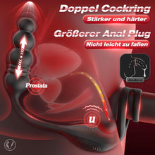 Laden Sie das Bild in den Galerie-Viewer, Anal Vibrator Prostata Stimulation Männer Analplug Sexspielzeug für die Männer Vibratorenset Anal plug Dildo mit Penisring Analvibratoren für Mann Buttplug mit 9 Vibration 9 Stoßmodi Sex Toys