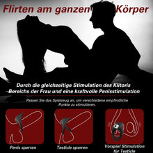 Laden Sie das Bild in den Galerie-Viewer, Dual Penisringe Vibrator, Dehnbarer Vibratorensets für Männer Sex Spielzeug mit 10 Modi Penis Stimulation G-Punkt Vibrator, Erotik Sexspielzeuge für Männer Paare, Schwarz