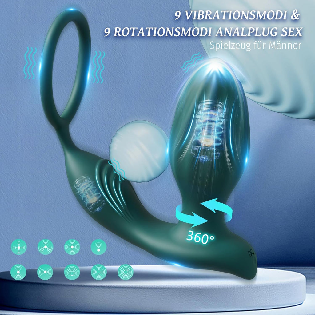 Analvibratoren für Mann Sex Spielzeug für die Männer, Prostata Stimulation Männer Vibrator mit 9 Vibrationsmodi, Sex Spielzeug für Paare Anal Plug Frauen Buttplug Sexspielzeugs