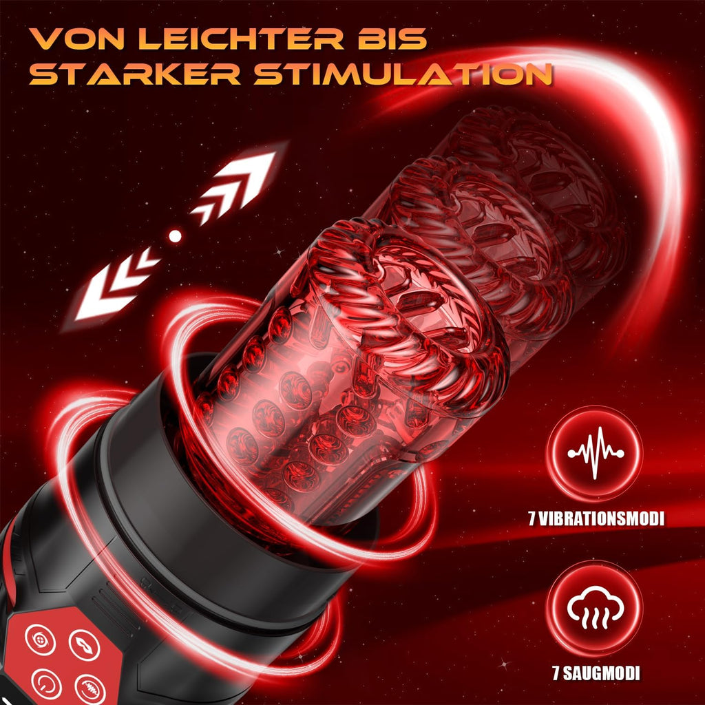 Elektrischer Masturbator Sex Spielzeug für die Männer,Masturbieren für Männer mit 7 Modi Saugen & Vibrieren & Schieben & Rotieren,Taschenmuschi Realistisch Stimulator 3D Realistischer Vagina,Sex Toy