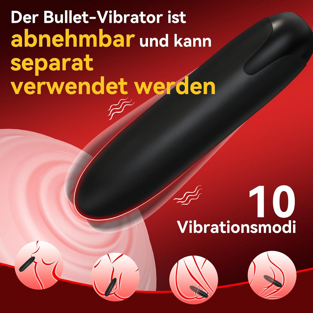 Penisring Vibrator mit Bullet-Vibrator Sex Spielzeug für die Paare Männer, Vibration-Penisringe Sex Toys mit 10 Modi Cockring für Penis Testikel Stimulation, Klitorisstimulator Sexspielzeug für Frauen