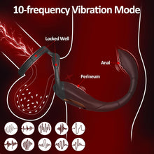 Laden Sie das Bild in den Galerie-Viewer, Vibrierender Penisring, Prostatamassagegerät, Analsexspielzeug, Analvibrator mit 9 Modi, Fernbedienung, vibrierender Analplug