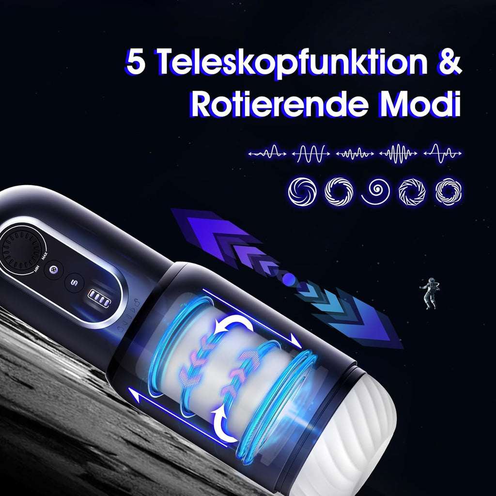 Masturbieren für Männer Elektrisch, Sex Spielzeug für Die Männer mit 5 Teleskop Rotation & 5 Saugmodi, Stufenloses Getriebe CVT Taschenmuschi Masturbator Penis Masturbatore