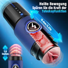 Laden Sie das Bild in den Galerie-Viewer, KI-Interaktion 360° Schnellheiz Masturbator Sex Spielzeug für die Männer, Masturbieren für Männer 5 Intensiver Teleskopfunktion Sexspielzeug, Realistische Masturbatoren Liner Abnehmbare Sex Toys