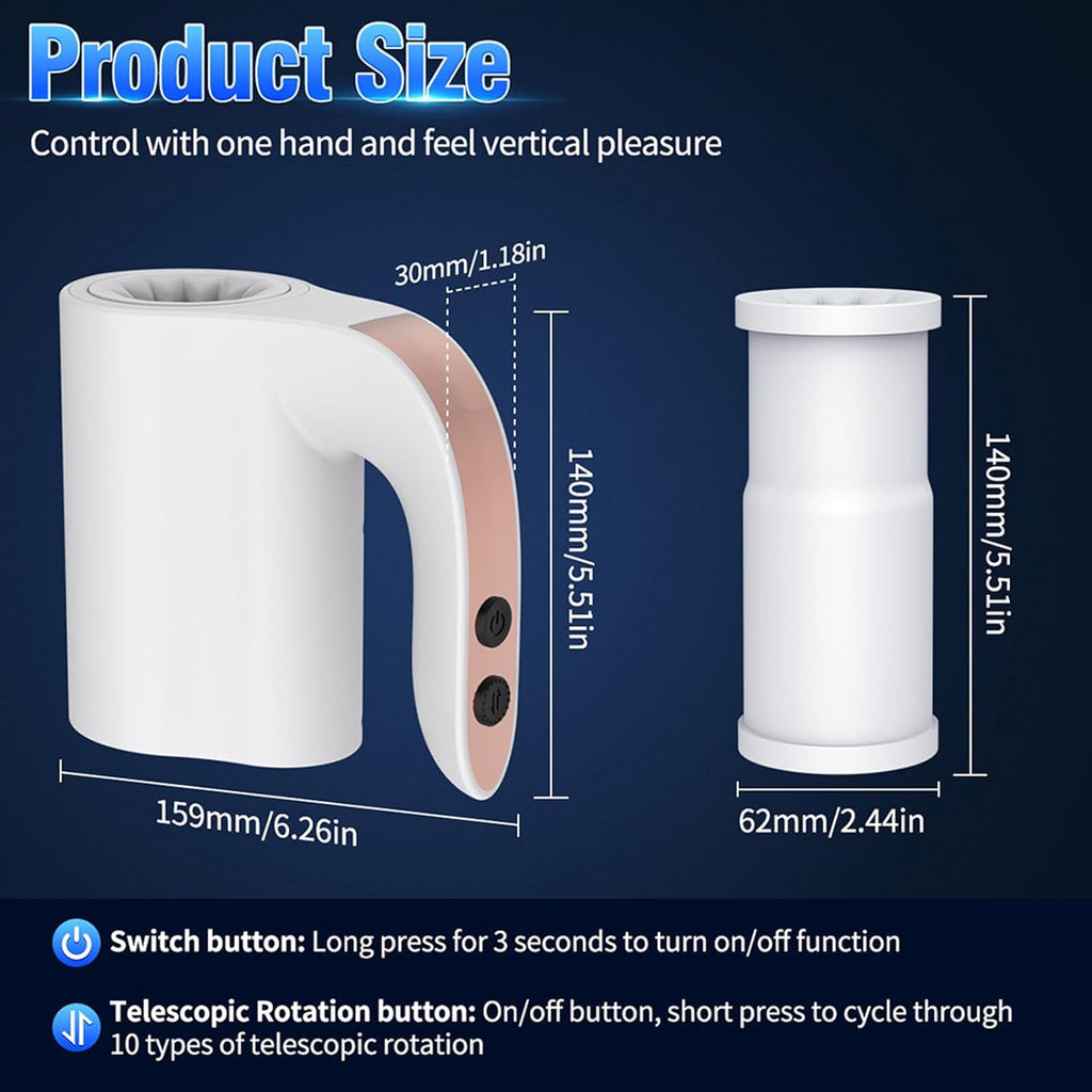 lektrischer Masturbator Cup Handfrei 5 Teleskop Rotationsmodi offenes Masturbieren für Männer wasserdicht Masturbatoren Taschenmuschi,Stroker Training Automatischer Elektrischer Masturbator