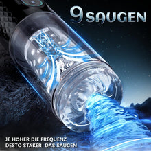 Laden Sie das Bild in den Galerie-Viewer, Elektrische Masturbabtor Cup Sexspielzeug für Männer mit 9 Modi Teleskopfunktion und Rotierender Massagefunktion 3D Kanal Pussy Taschenmuschi Penis Masturbieren für Männer
