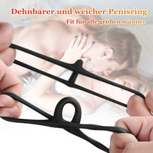 Laden Sie das Bild in den Galerie-Viewer, Mecofy Dreieckiger Penisringe, Premium Dehnbarer Silikon Penisring für Sex Männer, Pleasure Ring mit Hodensack-Ring Gürtel, Erotik Sexspielzeuge für Männer Paare, Schwarz