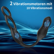 Laden Sie das Bild in den Galerie-Viewer, Analvibrator Prostata Stimulation Vibration Männer, Anal Plug Vibrator Mit Penisring, Anal Dildo Analvibratoren Mit Stoßfunktion, Herren Anal Toy Sex Spielzeug für Mann