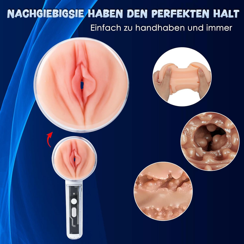 Elektrischer Masturbator Cup mit 3 Modi 7 Frequenz,Masturbieren für Männer Sex Toys Masturbieren für Männer Taschenmuschi Penis Masturbatoren mit 3D Realistischer Vagina Anal,Spielzeug für die Männer