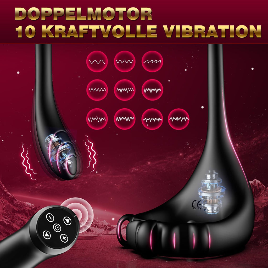 Prostata Stimulation Männer Analvibratoren für Mann - Analplug# für Männe Anal Vibrator mit Einstellbar Penisring, Sex Spielzeug für die Männer Vibratorensets Anal Dildo Plug Sex Toys mit 10 Modi