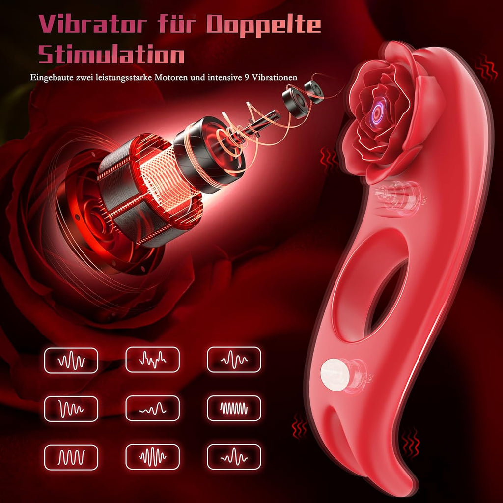 Penisring Sex Spielzeug für die Männer, Penisring Vibrator mit Klitoris Stimulator, Penis Ring Vibratoren Sex Spielzeug für Männer Paare Frauen, 9 Vibrations Cockring