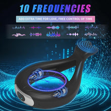 Laden Sie das Bild in den Galerie-Viewer, Vibrierender Penisring, Sexspielzeug für Männer und Paare, flexibler Penisring-Vibrator aus Silikon mit 9 leistungsstarken Einstellungen zur Stimulation von Klitoris und Hoden
