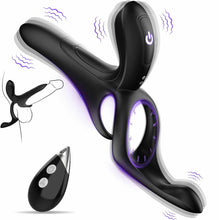 Laden Sie das Bild in den Galerie-Viewer, Penisring Vibrator Sex Spielzeug für Paare - 3 in1 Dual Cockring Sexspielzeug für die Männer Paare Extrem Sex für Penis Hoden mit 9 Vibrationsmodi, Vibration für Frauen Prostata Stimulation Männer
