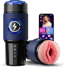 Laden Sie das Bild in den Galerie-Viewer, KI-Interaktion 360° Schnellheiz Masturbator Sex Spielzeug für die Männer, Masturbieren für Männer 5 Intensiver Teleskopfunktion Sexspielzeug, Realistische Masturbatoren Liner Abnehmbare Sex Toys
