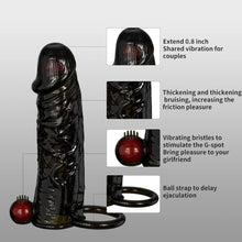 Laden Sie das Bild in den Galerie-Viewer, Penismanschetten Hahn Hülse mit 10 Vibrationsmodi, Sexspielzeug für Männer Extrem Schwarze Penishülle mit Fernbedienung für Penisvergrößerung und Zeit verlängern, Penis Sleeve Erbessern Ausdauer
