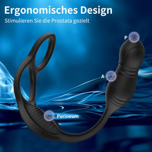 Laden Sie das Bild in den Galerie-Viewer, Analvibrator Prostata Stimulation Vibration Männer, Anal Plug Vibrator Mit Penisring, Anal Dildo Analvibratoren Mit Stoßfunktion, Herren Anal Toy Sex Spielzeug für Mann