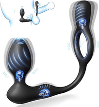 Laden Sie das Bild in den Galerie-Viewer, Penisring Anal Vibrator Sex Spielzeug für die Männer, Penis Ring Analvibratoren Sex spielzeug für Paare extrem sex, Cockring Erotik Sexspielzeug für Klitoris, 9 Vibrationsmodi Penisringe Massagegerät