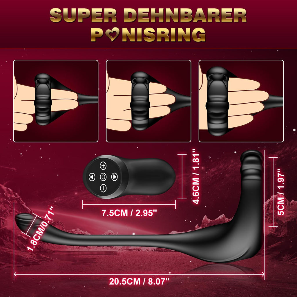 Prostata Stimulation Männer Analvibratoren für Mann - Analplug# für Männe Anal Vibrator mit Einstellbar Penisring, Sex Spielzeug für die Männer Vibratorensets Anal Dildo Plug Sex Toys mit 10 Modi