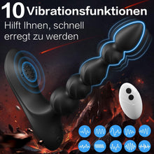 Laden Sie das Bild in den Galerie-Viewer, Analvibrator Analplug Vibratoren, Silikon Analkugeln mit 10 Vibrationmodi Buttplug Prostata Stimulator Sexspielzeug für Männer, Frauen, Paare