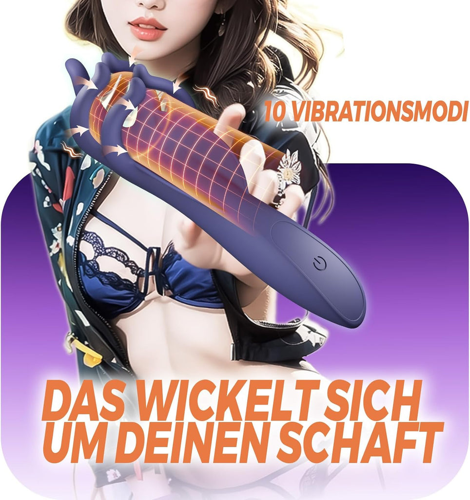 Penisring Vibrator Masturbieren für Männer, 10 Vibrationsmodi Sex Spielzeug für Die Männer Elektrischer Masturbator, Neu Penis Trainer Sexspielzeug für Paare Extrem Sex