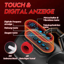 Laden Sie das Bild in den Galerie-Viewer, Masturbieren für Männer Masturbator, Sex Spielzeug für die Männer mit 9 Teleskopfunktion &amp; Saugmodi &amp; Vibration, Taschenmuschi Blowjob Masturbatoren, 3D Realistisch Vagina Heizung LCD Display Sex Toys