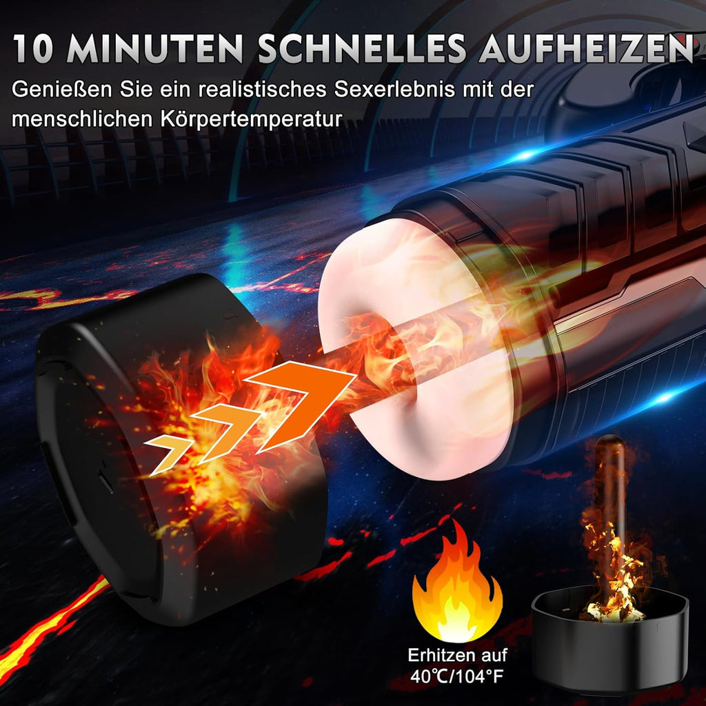 LED Mastrubrator für Manner Handfrei mit Schub, Saug und Vibrationsmodi, Penis Vibratorensets Sexspielzeug für Manner Solo