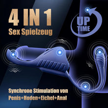 Laden Sie das Bild in den Galerie-Viewer, Elektrischer Masturbator Penistrainer Vibrator, Masturbieren für Männer mit 9 Vibration, 4IN 1 Sexspielzeug Penis Eichel Hodensack AnalVibrator Prostata Stimulator Masturbatoren Sex Spielzeug für Männ
