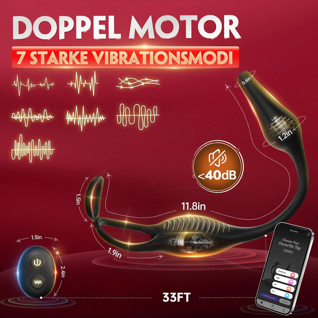 Sex Spielzeug für die Paare 7 Vibrationsmodi Cockring Massagegerät Sex Toy
