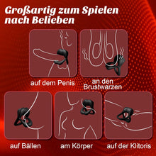 Laden Sie das Bild in den Galerie-Viewer, Dual Penisring Vibrator mit Klitoris Stimulator, Penisringe Sex Spielzeug für die Paare Extrem mit 9 Vibrationen, Sexspielzeug Vibratorensets für Paare Männer Cock Penis Ring Paarvibrator für Paare